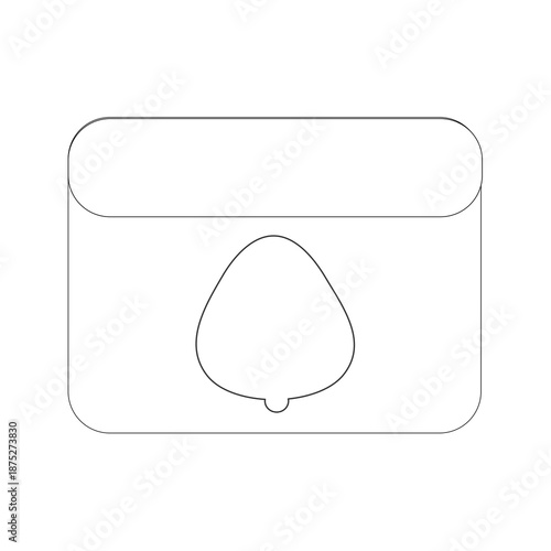 Calendar date icon with bell, reminder, notification, alert, event planning, minimal black and white outline vector, UI app symbol
