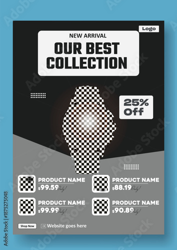 Blurry advertisement for luxury watch sale with twenty five percent discount