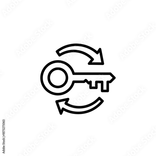 Secure Key and Lock Icon Symbolizing Data Access and Protection for Digital Security