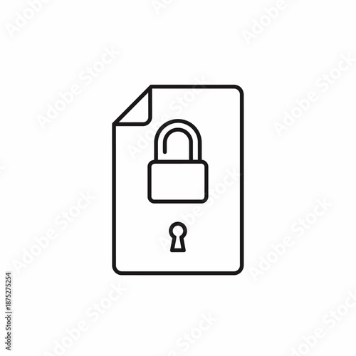 Secure Lock and Privacy Document Symbol Representing Data Safety and Confidentiality