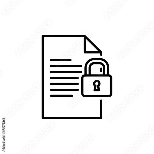 Secure Document with Lock Icon Representing Privacy and Data Protection