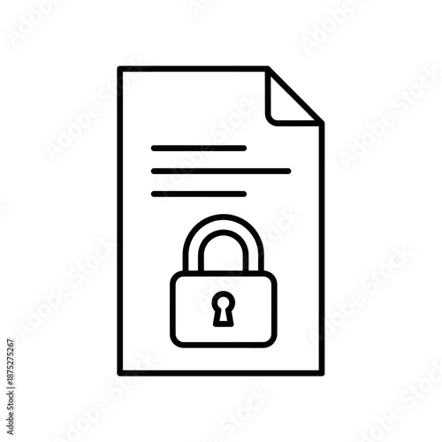 Secure Document with Lock Icon Representing Privacy and Data Protection