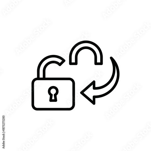 Secure Lock and Unlock Icon for Data Privacy and Protection