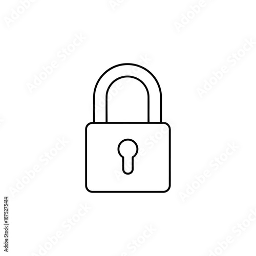 Secure Lock Icon Symbol for Data Protection and Privacy Concepts