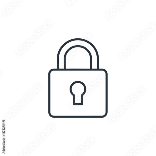 Secure Lock Icon on White Background for Security and Privacy Concepts