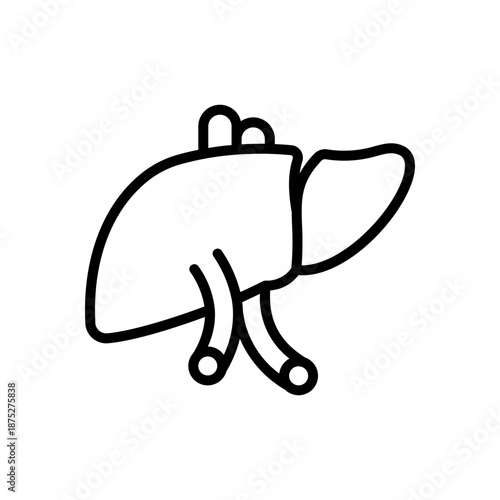 Hepatic Metabolic Syndrome Medical Line Icon