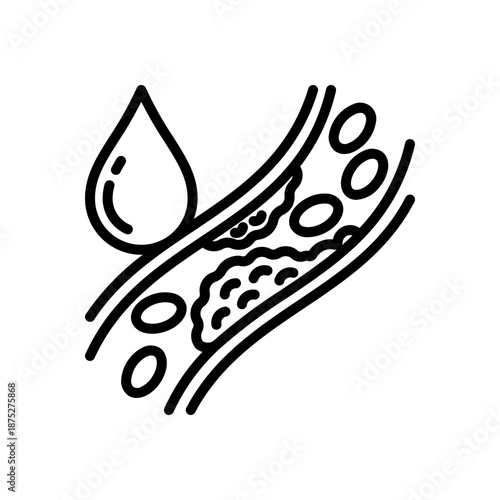 Hyperlipidemia Metabolic Syndrome Medical Line Icon