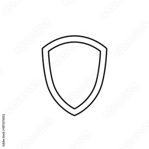 Shield Emblem Symbol for Security or Protection Concept in Minimalist Style