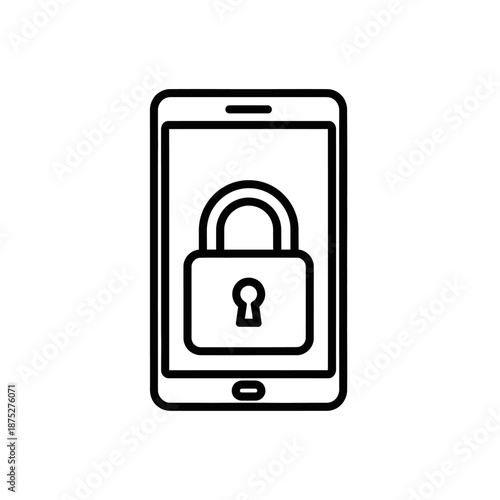 Secure Mobile Phone Lock Screen Illustration for Digital Security