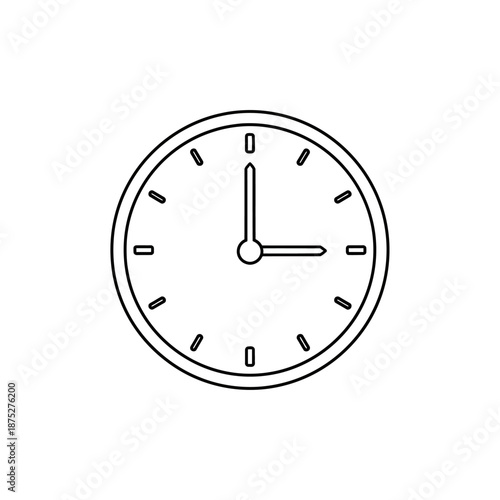 Simple Analog Wall Clock Showing Time with Clear Hour and Minute Hands