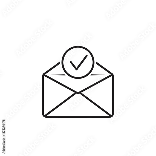 Simple Envelope with Checkmark Symbol Representing Email Notification or Delivery Confirmation