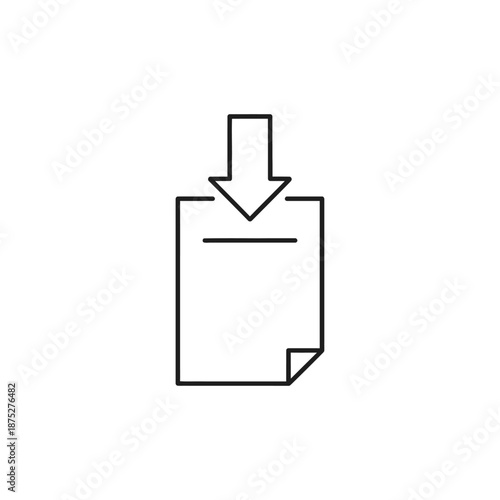 Simple Flat Download Icon with Arrow Pointing Down for User Interface Elements