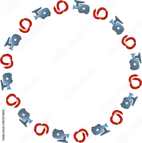 border circle shape seamless butcher theme