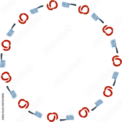 border circle shape same butcher theme