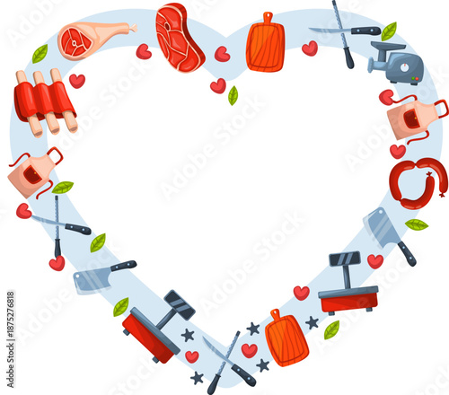 border love shape butcher theme