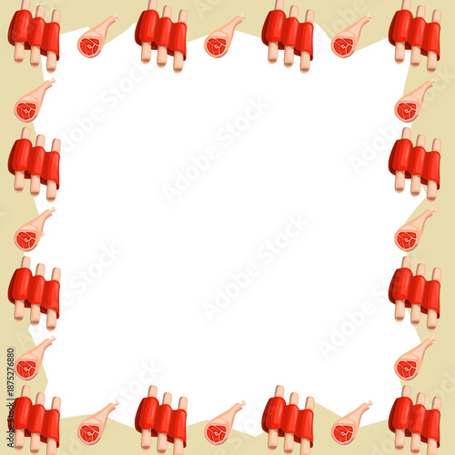 Frame square border geometric butcher theme