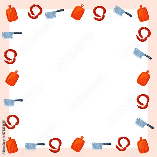 Frame square border rounded butcher theme