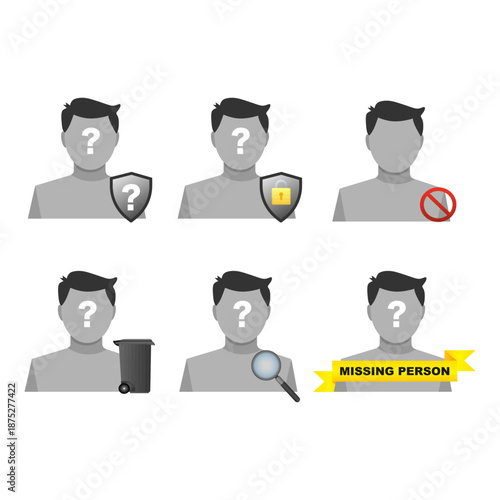 Anonymous User Avatar Icons Set, Privacy and Security Concept.Vector illustration