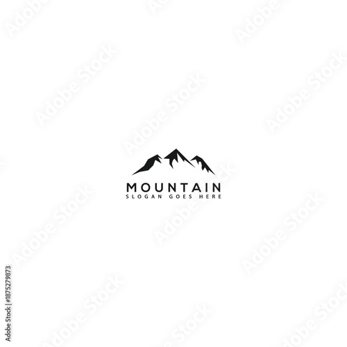 minimalist mountain logo design on white background. great for Adventure Outdoor Expedition Logo Design
