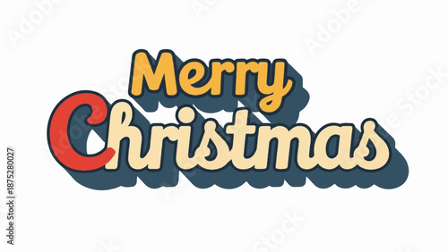 Vintage style festive greeting with colorful wavy letters