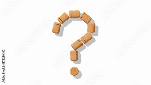 Wine corks arranged to form a question mark