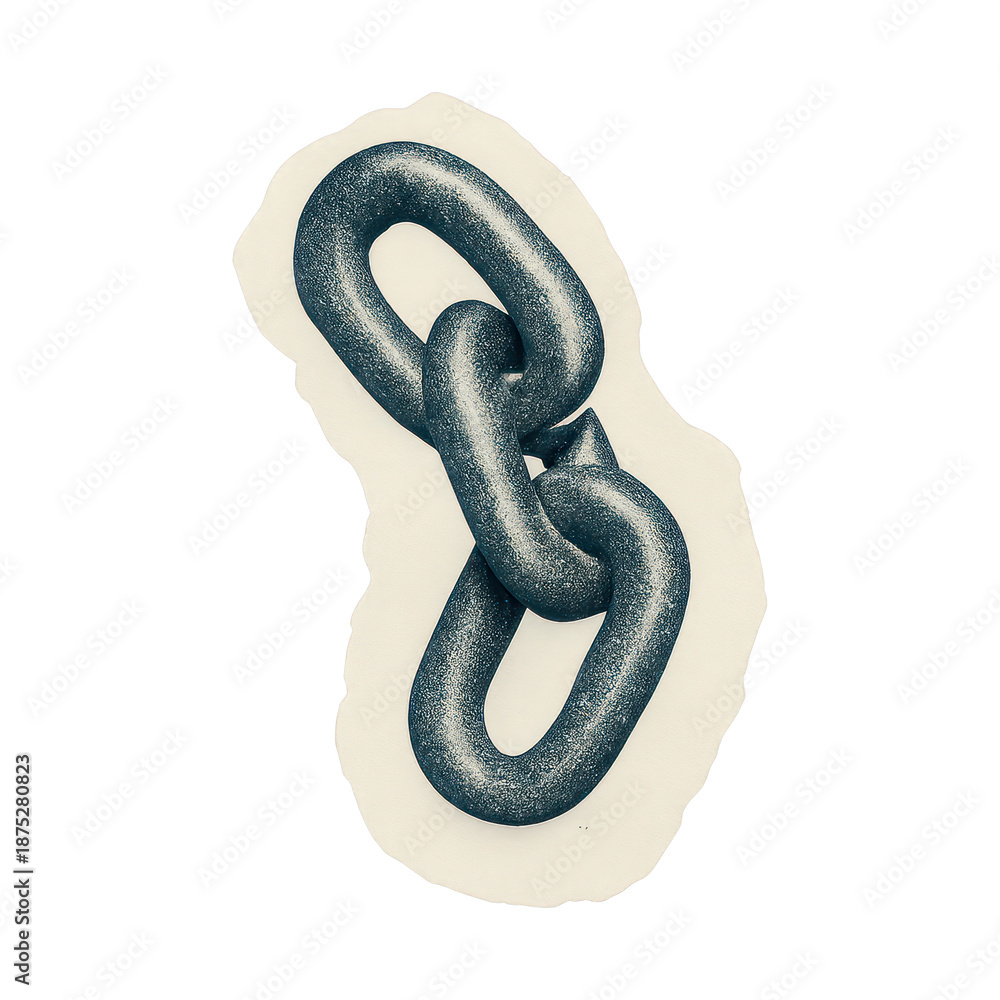 Obraz premium PNG Interlinked metallic chain illustration.