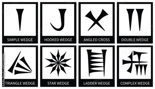 Cuneiform Elements: A Collection of Ancient Mesopotamian Writing Symbols