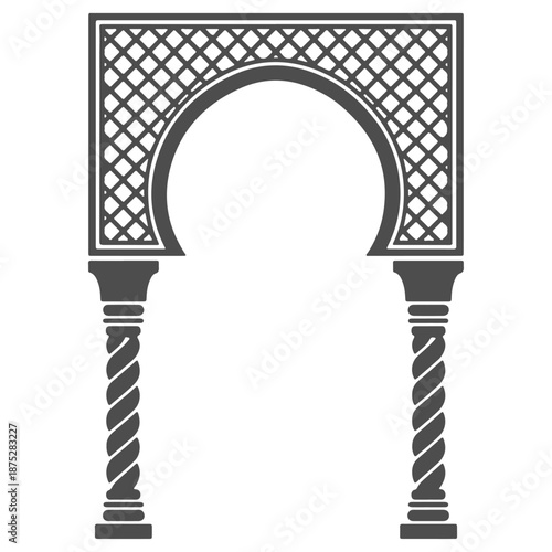 Intricate archway with twisted columns