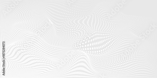 Dot white gray wave light technology texture background. Abstract big data digital concept. 3d rendering.