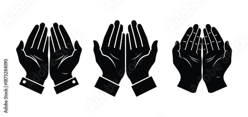 Illustration of praying hands for islamic concept and religion symbol
