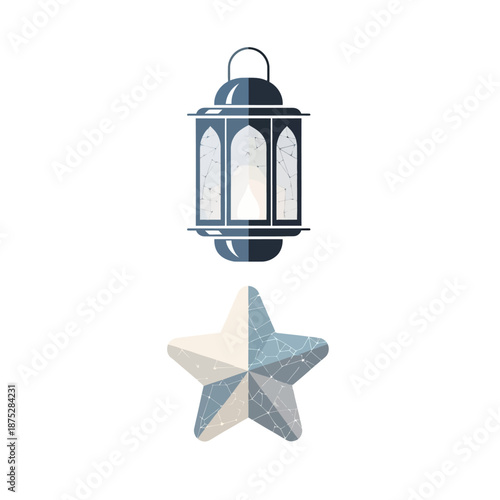 Islamic lantern and star decoration, Ramadan, Eid, Muslim