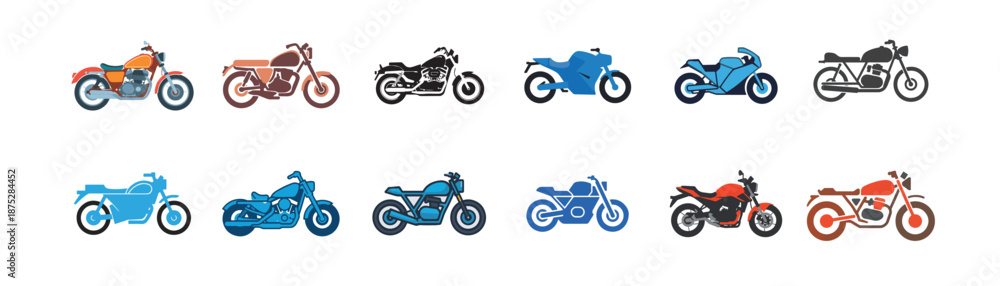 Obraz premium set of motorcycle vector bundle