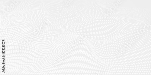 Dot white gray wave light technology texture background. Abstract big data digital concept. 3d rendering.