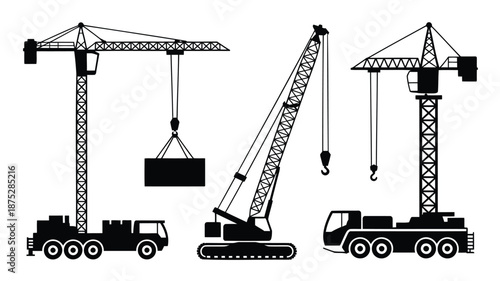 Heavy machinery cranes for construction and industrial use