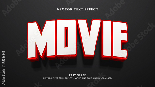 movie editable text effect 3d vector