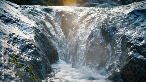 Water flowing over rocks