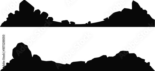 Jagged Rock Mountain Silhouette Collection