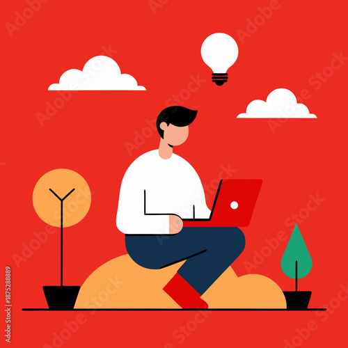 Work From Anywhere Minimalist Concept