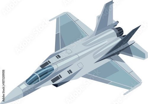 A sleek fighter jet soars through the sky from a side viewpoint