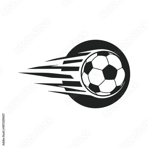 soccer ball logo team, black and white football trophy emblem for sports competition and leagues