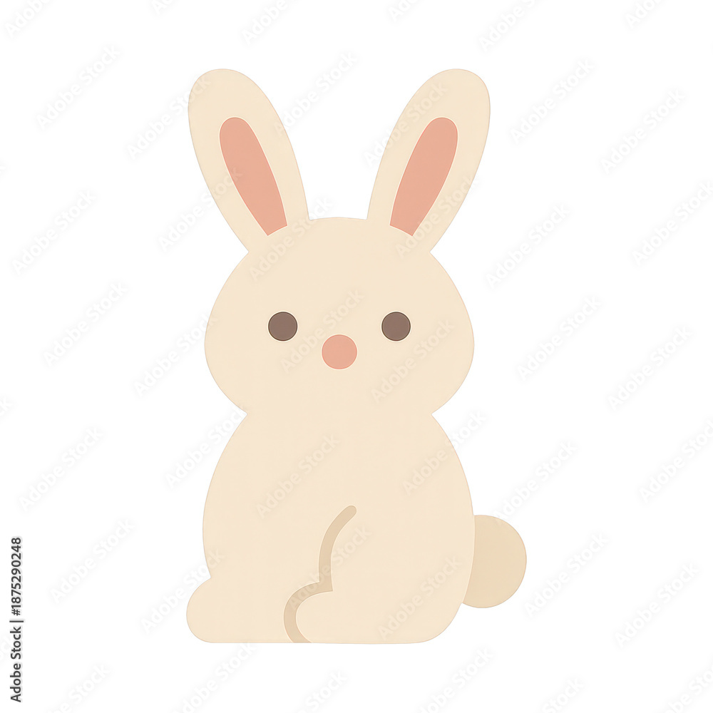 Obraz premium PNG Cute minimalist bunny illustration.