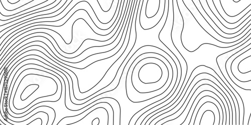 Seamless black and white geometric pattern featuring abstract wave lines and circular ornaments for a stylish vector texture backdrop