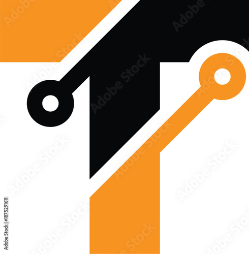 Letter T technology logo design