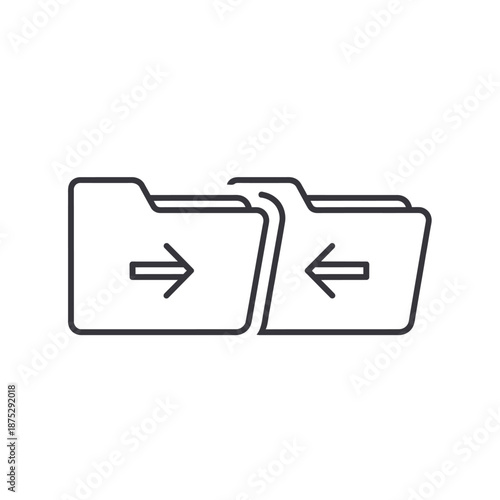Two Folders with Arrows Icon Representing Data Exchange or Transfer