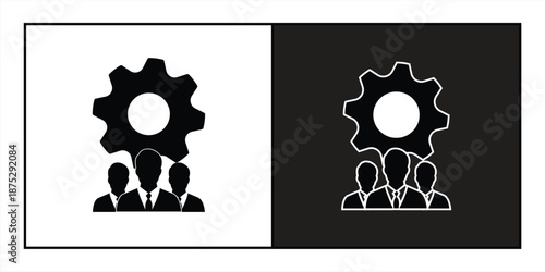 Organizational Leadership and Management Team icon set, vector illustration