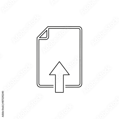 Upload Document Icon with Arrow Symbol for Digital File Management and Data Transfer