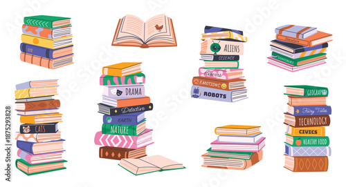  stacks and piles of various books education literature