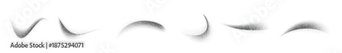  stippled curved brush strokes set wavy grainy spray 
