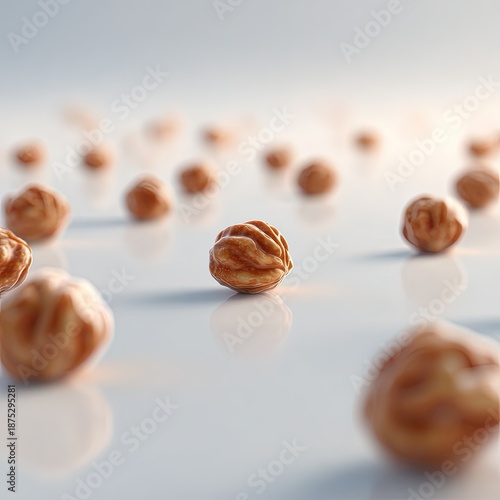 Close Up Of Scattered Chickpeas On White Surface