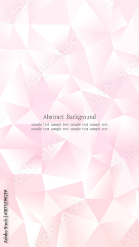 クリスタル調ポリゴンのピンク背景 縦長16:9